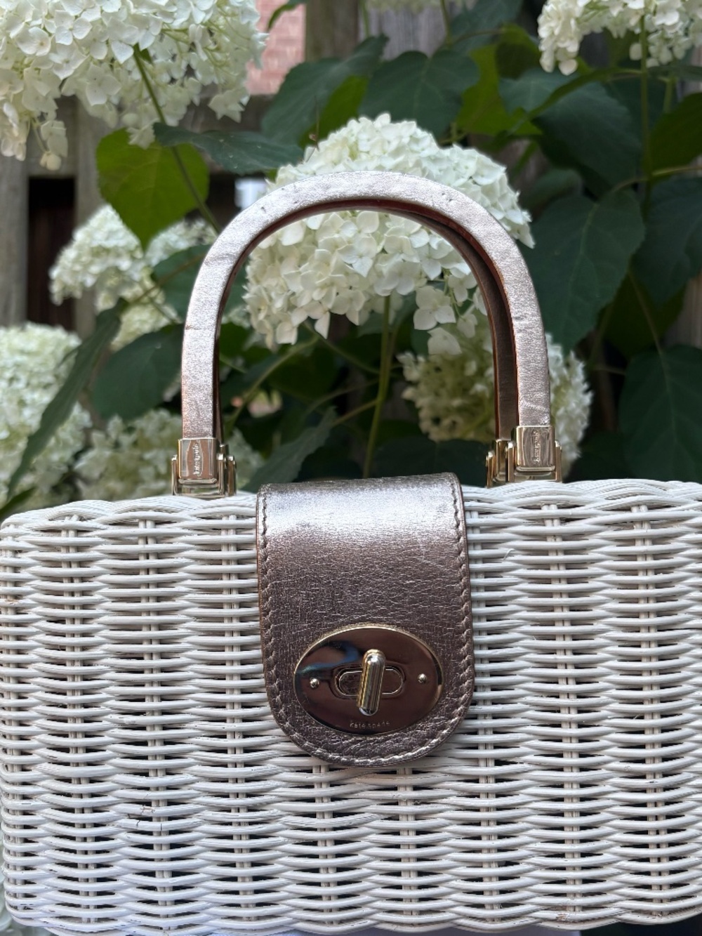 Kate Spade Wicker Bag with Dust Bag, Hang Tag & Care Booklet